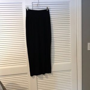 Black Eileen Fisher long skirt w/back slit.
